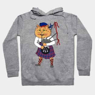 Scottish Bagpipe Playing Cat Hoodie